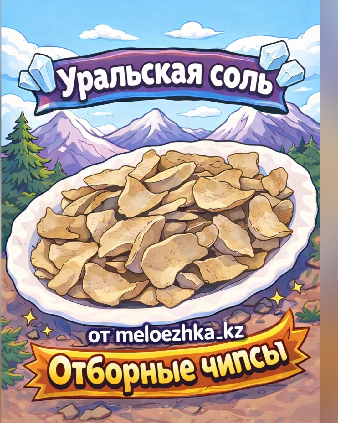 Уральская жёлтая солёная чипсы 100грамм ОТБОРНЫЕ