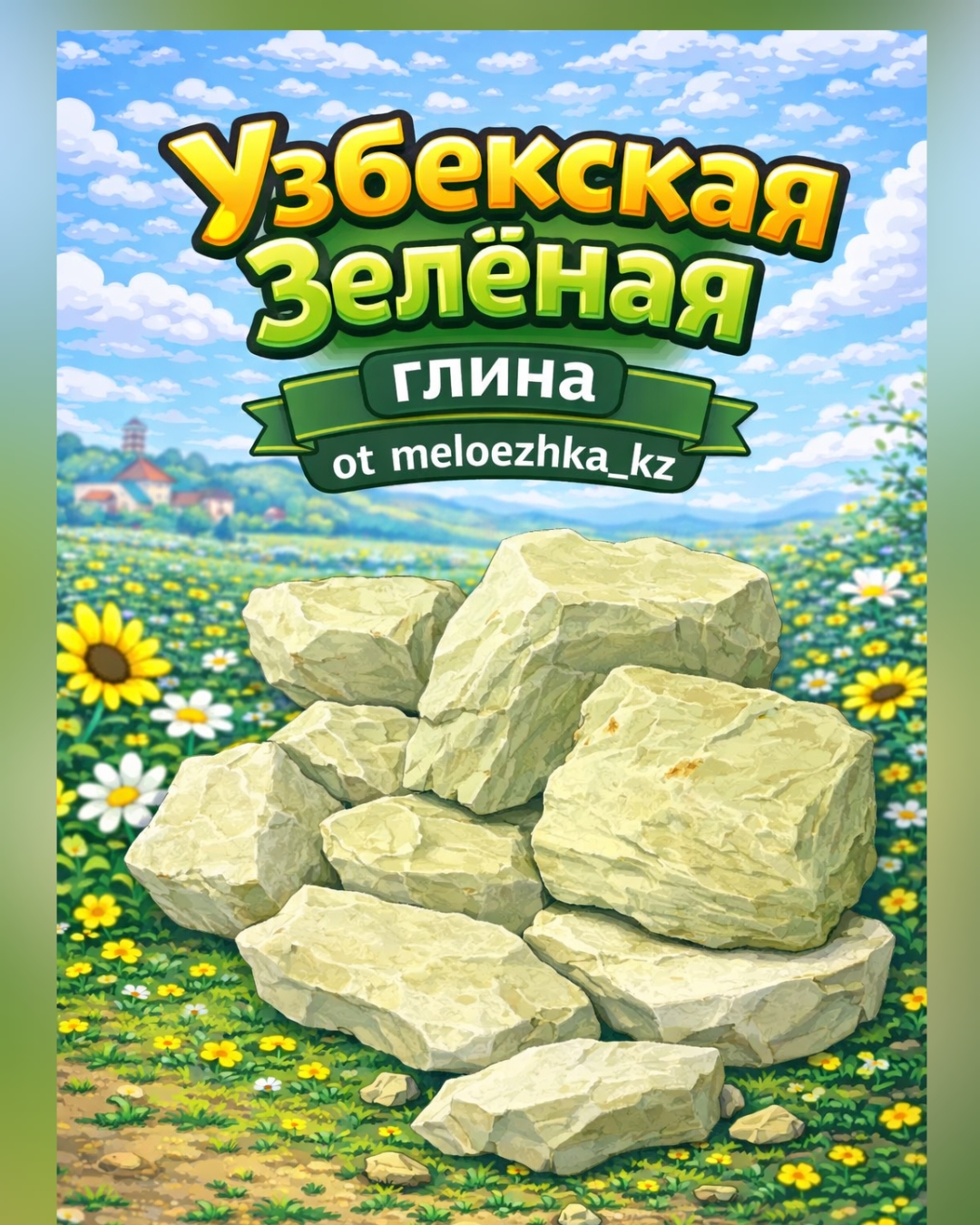 Узбекская Зелёная глина🇺🇿  100грамм